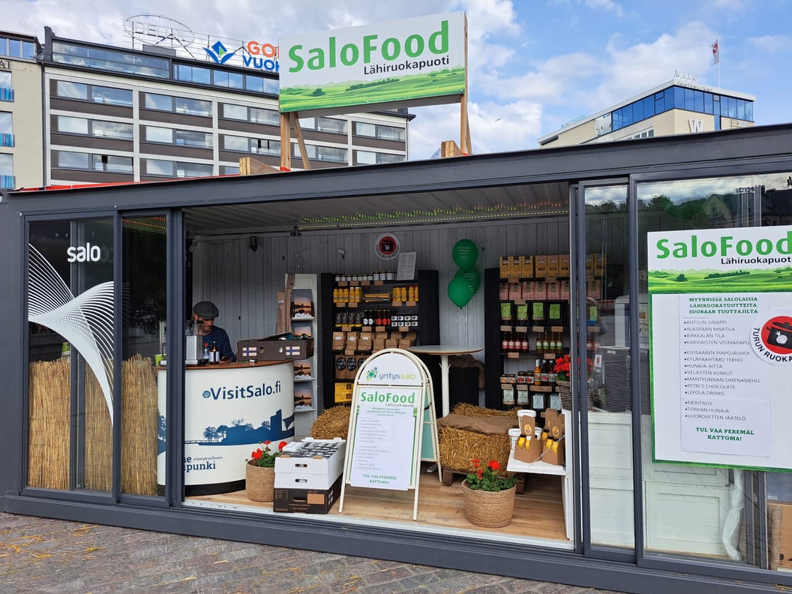 SaloFood lähiruokapuoti Turun kauppatorilla 5.-18.6.2023